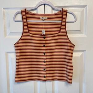 Madewell NWT Striped Button Down Tank Top